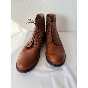 Vero Cuoio Brown Leather Lace Up Combat Boots Made in Italy Vero Cuoio